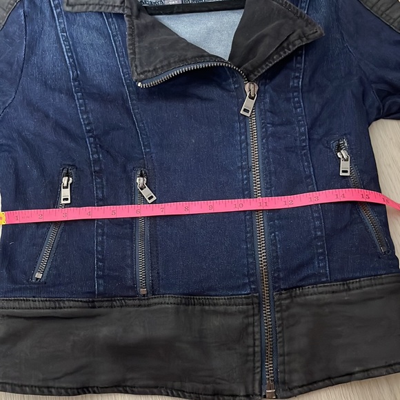 Guess Y2K Denim Leather Moto Jacket Small - Picture 13 of 16